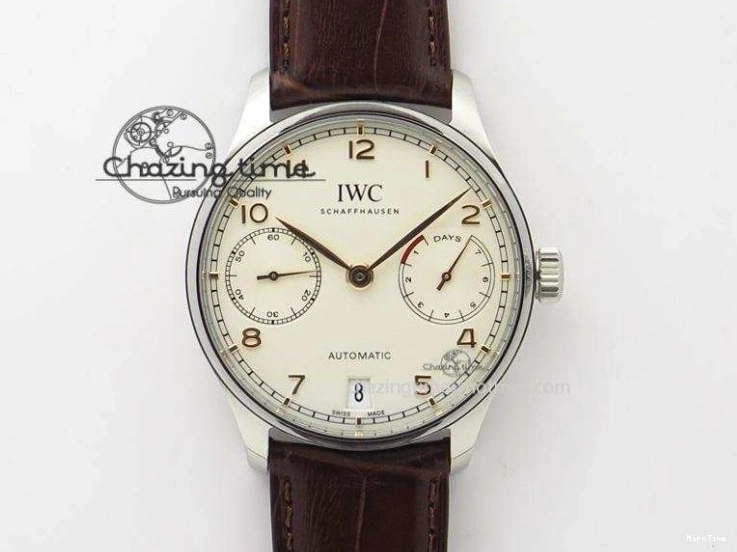 MIROTIME 0501 Sustainable Portuguese IW545408 White Dial ZF 1:1 Best Edition On Dark Blue Leather Strap 7335